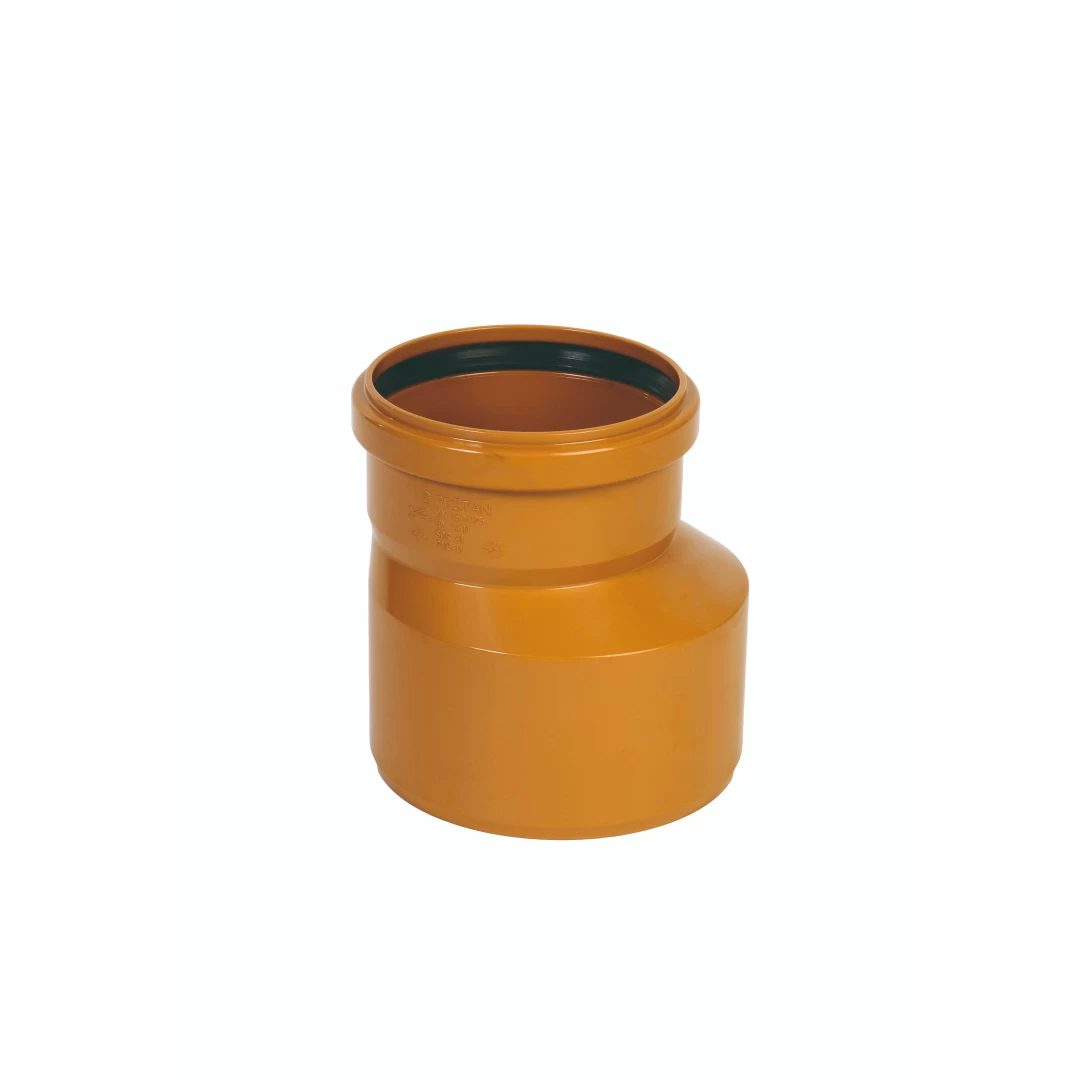 Reductie excentrica PVC cu inel si garnitura, D200 x 110 mm - 