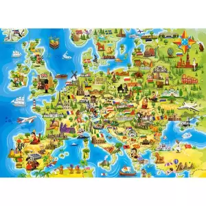 Puzzle educational CastroLand cu 212 piese, Harta Europei, 40 x 46 cm, 7 ani + - Comanda Puzzle educational CastroLand cu 212 piese, Harta Europei, 40 x 46 cm, 7 ani +. Profita!