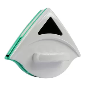 Stergator dublu cu magnet pentru curatarea geamurilor cu grosime intre 5 si 15 mm, Alb / Verde - 