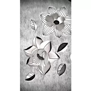 Tablou Canvas,Abstract flori 1958, 50 x 90 cm, Rama lemn, Multicolor - 