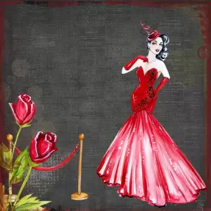 Tablou Canvas, Lady in red 1953, 70 x 70 cm, Rama lemn, Multicolor - <p>Tablou Canvas, Lady in red 1953, 70 x 70 cm, Rama lemn, Multicolor</p>