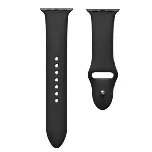 Curea compatibila Apple Watch 1/2/3/4, silicon, 42/44 mm Negru - 