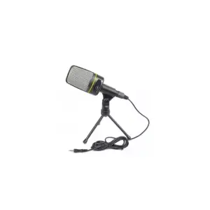 Set microfon cu tripod si cablu de tip Jack, negru - Iti prezentam microfon pentru pc util pentru jocuri, streaming online, ce ofera o calitate ridicata a sunetului