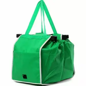 Set 2 genti textile reutilizabile pentru cumparaturi, Gonga® Verde - 