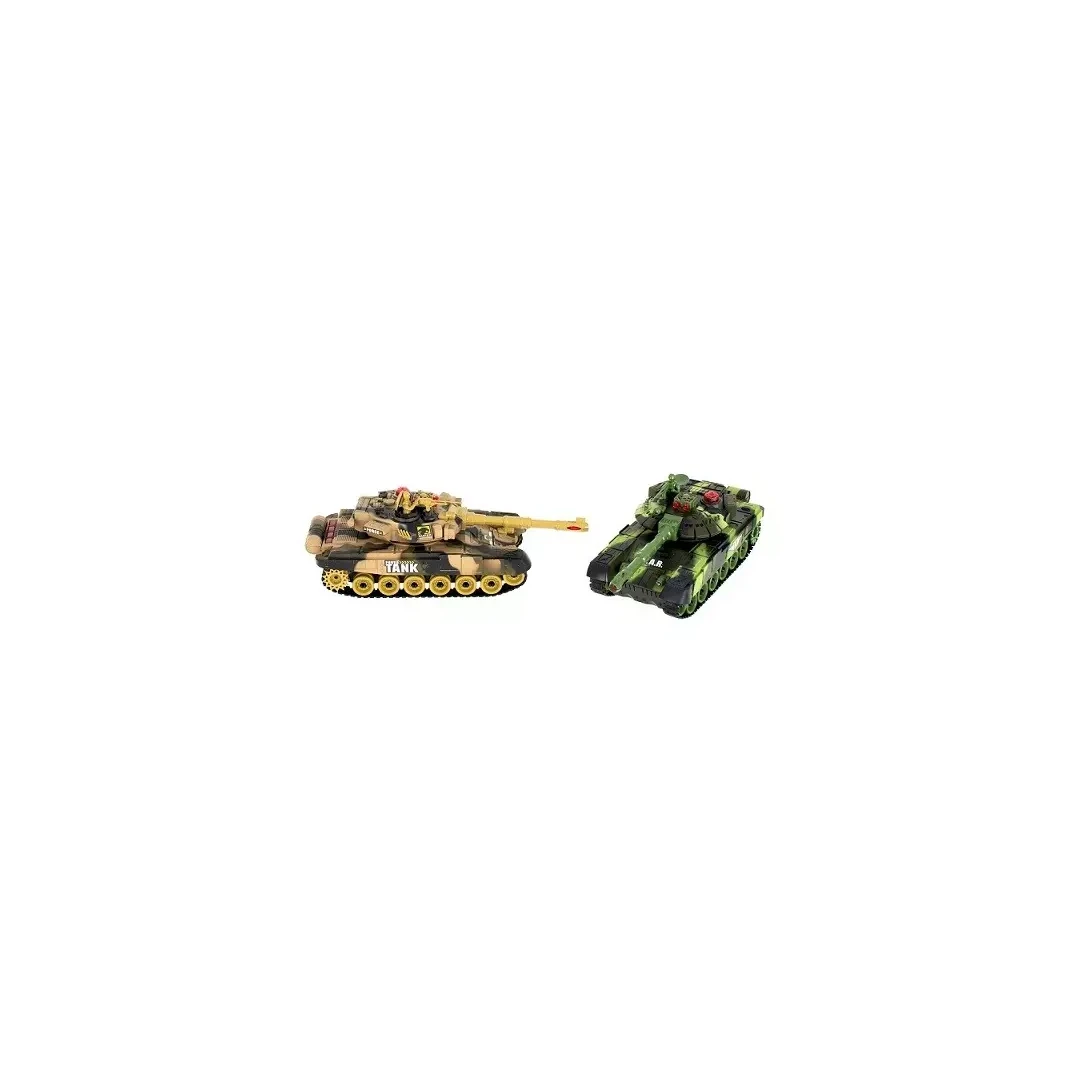 Set de doua tancuri de lupta 9993 cu telecomanda, verde/galben - 