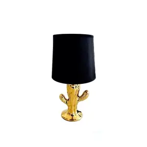 Lampa de birou model cactus, auriu/negru - 
