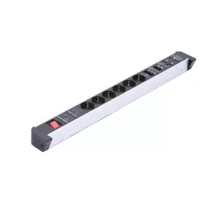 Prelungitor multifunctional cu 6 prize, 2 porturi USB si diverse interfete, Gonga® Alb - 