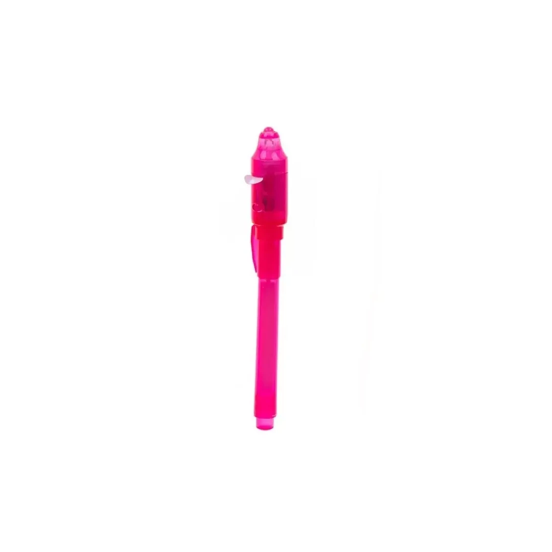 Pix cu lumina UV si cerneala invizibila, 13 cm, Gonga® Roz - 