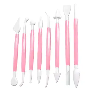 Set 8 spatule pentru decorarea prajiturilor, Gonga® Roz - 