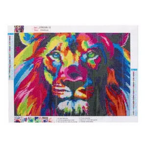 Set de broderie cu mozaic 5D , model Leu, Gonga® Multicolor - 