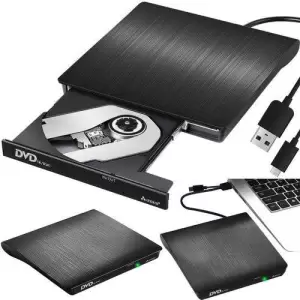 Unitate optică externă CD RW, DVD, USB Tip-C - Iti prezentam o unitate optica DVD+/-RW pentru scrierea de CD-uri si DVD-uri si pentru stocarea de amintiri cu familia.
