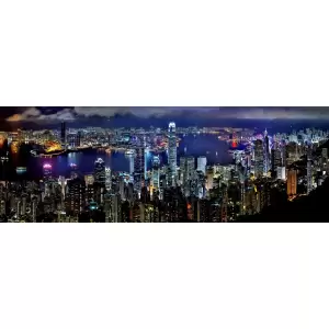 Tablou Canvas, Noapte in Hong Kong, 90 x 30 cm, Rama lemn, Multicolor - <p>Tablou Canvas, Noapte in Hong Kong, 90 x 30 cm, Rama lemn, Multicolor</p>