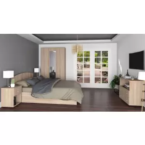 DORMITOR FLORIN SONOMA - Alege din oferta noastra mobilier dormitor dulap 120x50x200cm, pat 160x200cm, culoare sonoma. Avem super oferte la mobila dormitor, nu rata
