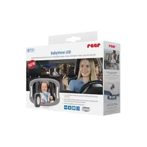Oglinda de siguranta auto cu LED pentru monitorizare bebelusi, prindere pe tetiera, Reer BabyView 86101 - 