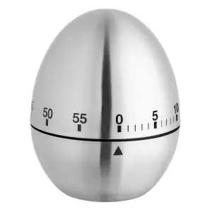 Timer analog pentru bucatarie EGG, forma ou, otel inoxidabil, argintiu, TFA 38.1026 - 