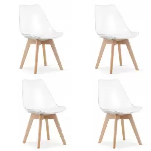 Set 4 scaune stil scandinav, Mercaton, Mark, PP, lemn, transparent, 49x42x82.5 cm - 