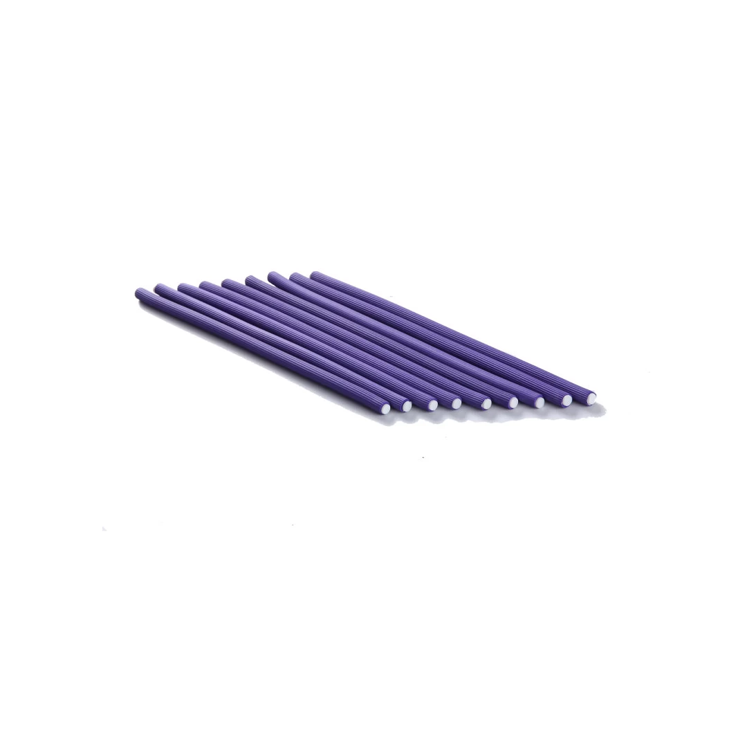 Bigudiuri flexibile violet 0.8*23cm Ihair Keratin 10 buc - 