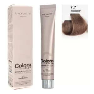 Blond Ciocolatiu 7.7 Vopsea Colora MaXXelle cu extract de Goji 100 ML - Blond Ciocolatiu 7.7 Vopsea Colora MaXXelle cu extract de Goji 100 ML regenerează complet părul, asigurând o acoperire perfectă de 100%