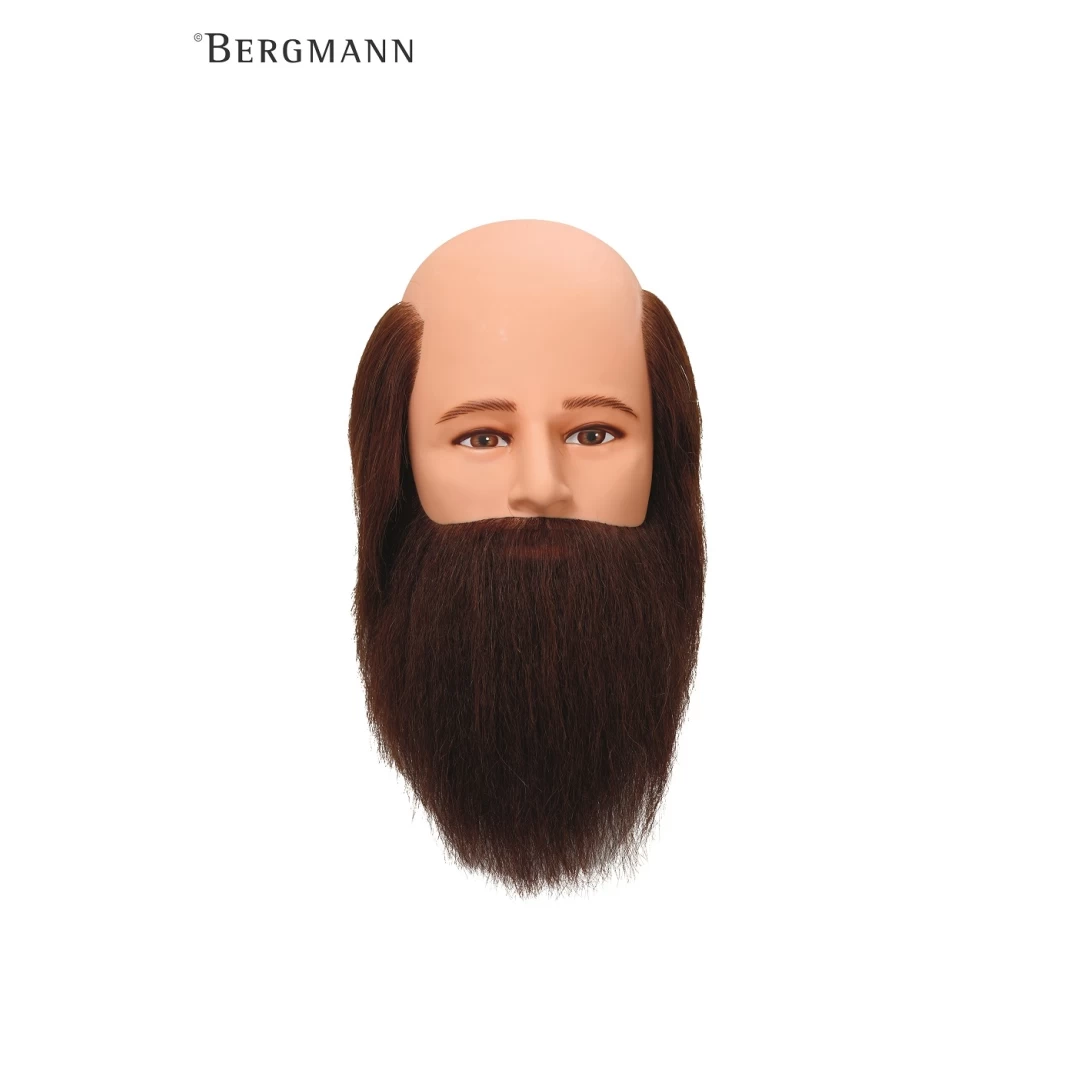 Manechin profesional Bergmann 100 % par natural UMAN Bald Barber 15 cm cod.095001 - 