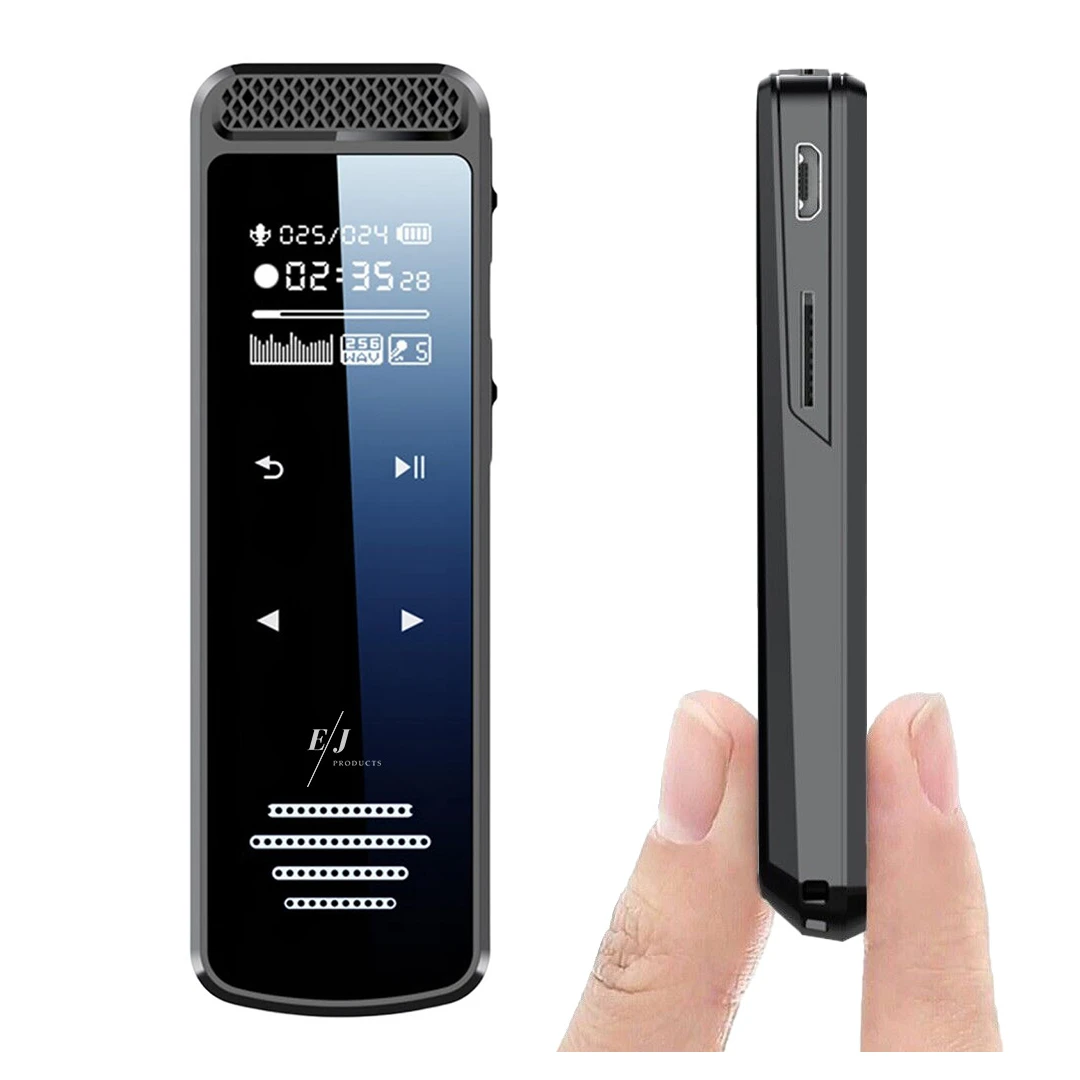Reportofon Digital stereo cu activare vocală, EJ Products, Q55, 16 GB, anulare de zgomot, difuzor încorporat, player MP3 - 