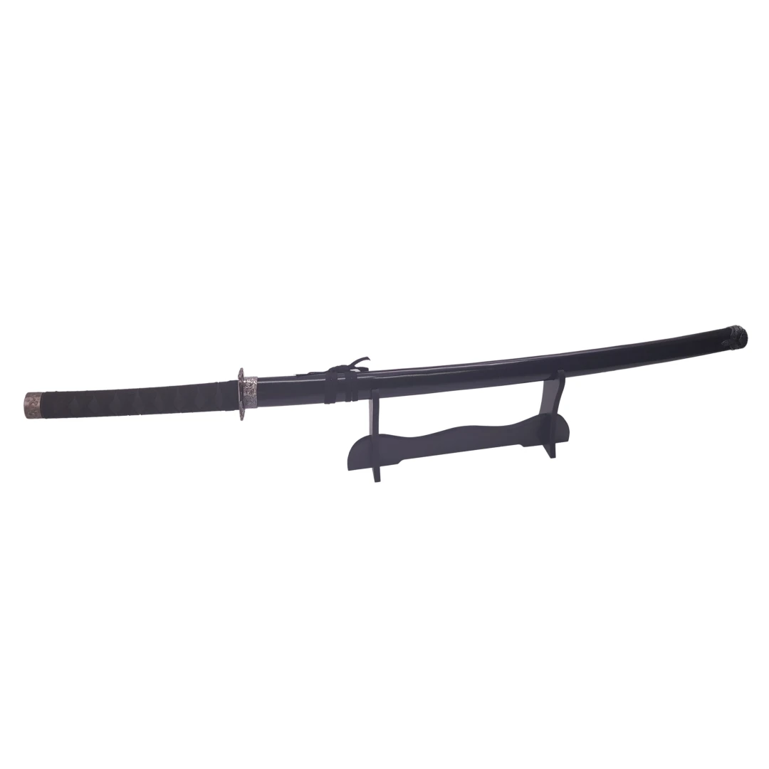 Sabie katana decorativa IdeallStore®, panoplie, Last Samurai, negru, metal, 51.5 cm, suport inclus - 