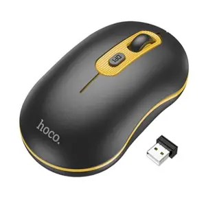 Mouse Wireless  1000-1600 DPI Hoco (GM21) Negru   Galben - 