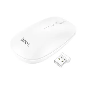 Mouse Wireless 2.4G, 800 1200 1600 DPI Hoco (GM15) Alb - 