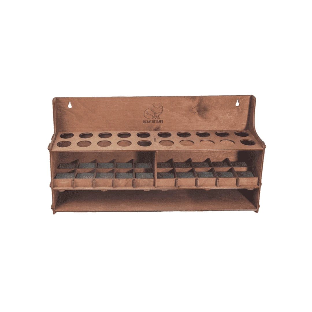 Suport pentru 20 cutite de cioplit in lemn BeaverCraft TH20 Dark - 