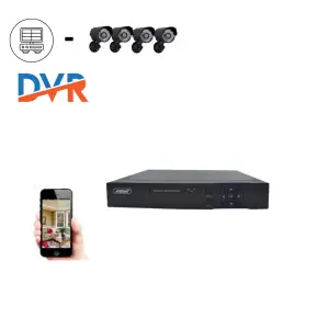 Sistem Supraveghere Dvr, NVR cu 4 Canale DV02, Compresie H265, 4K Ultra HD - Achizitioneaza sistem de supraveghere DVR si NVR cu suport de pana la 4 canale pentru inregistrare audio si video.