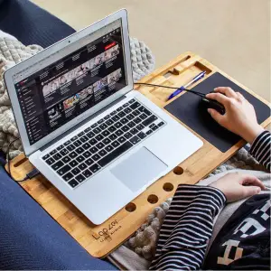 Suport pentru laptop din bambus cu mousepad - 
