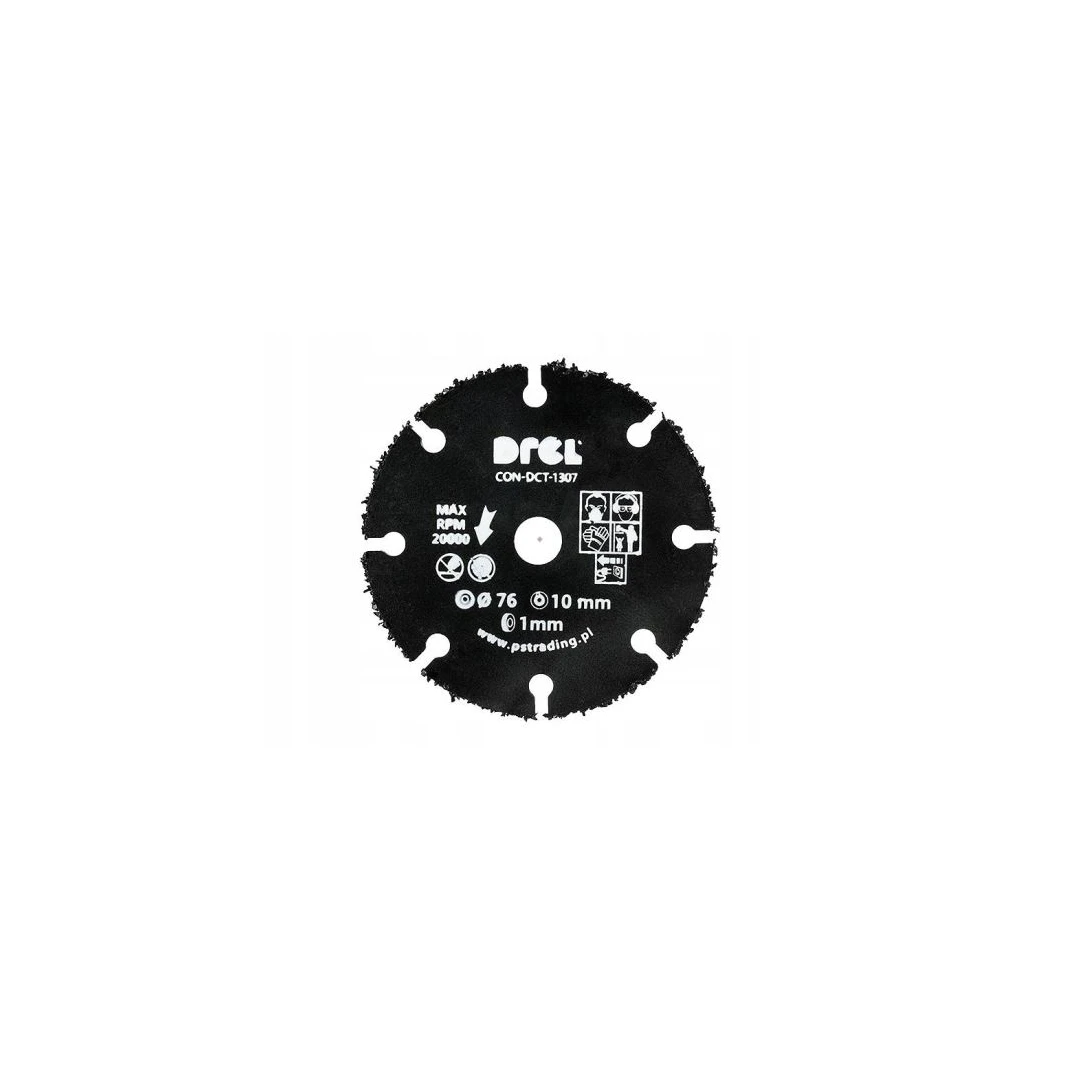 Disc diamantat segmentat mini, lemn, taiere uscata, 76 mm/10 mm, Drel - 