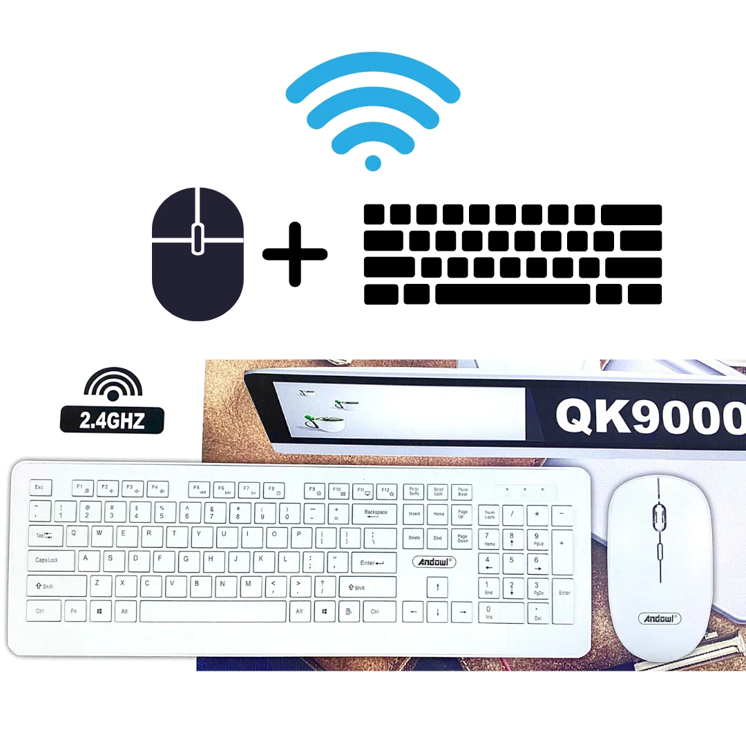 Set Tastatura Mouse, Wireless 2.4, Indicator Baterie QK9000 - 