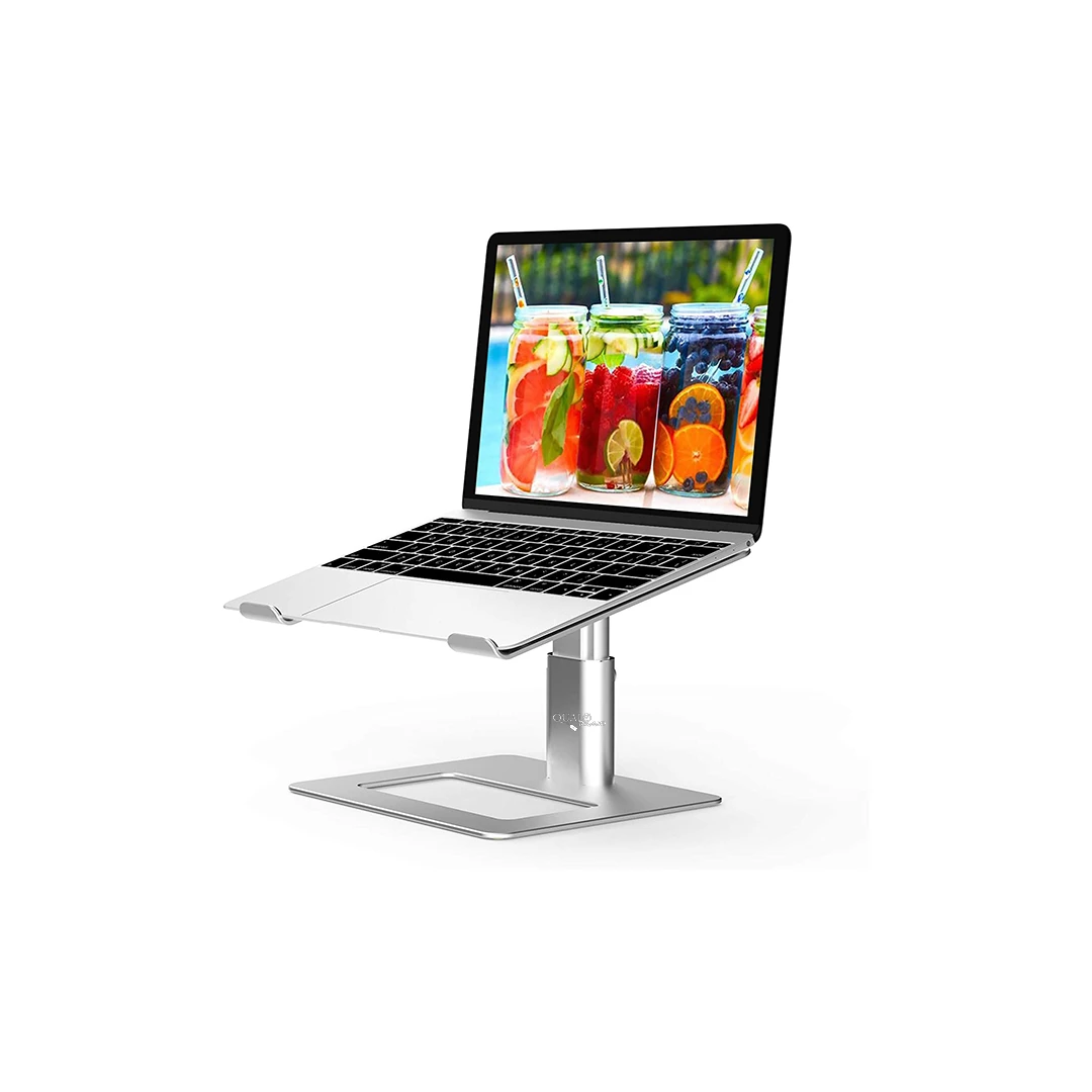 Stand laptop fabricat din aluminiu, ergonomic, portabil, compatibil cu laptopuri de la 10 la 15.6 inch, reglabil, argintiu - 