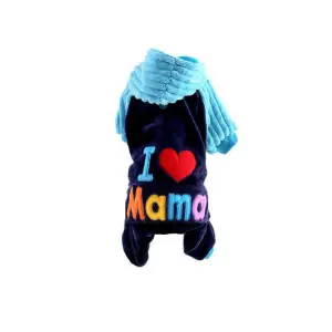 Bluza I Love Mama, calduroasa, pufoasa M Albastru - 