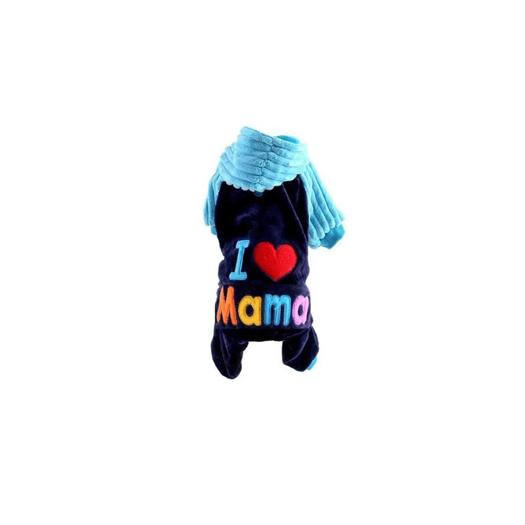 Bluza I Love Mama, calduroasa, pufoasa XL Albastru - 