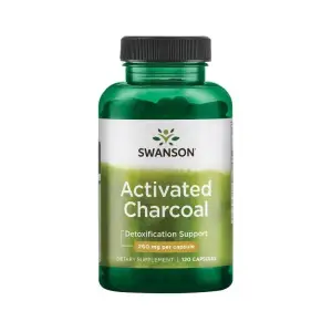 Swanson Activated Charcoal (Carbune activat) 260 mg - 120 Capsule - 