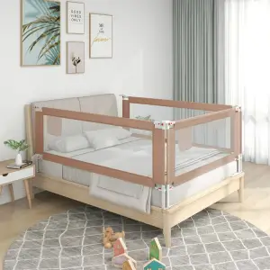 Balustradă de protecție pat copii, gri taupe, 140x25 cm, textil - Această balustradă de pat oferă o protecție optimă împotriva căderii și asigură vise dulci pentru micuțul dvs. Fabricată din țesătură de poliester lav...