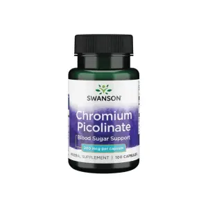 Swanson Chromium Picolinate (picolinat de crom) 200mcg - 100 Capsule - 