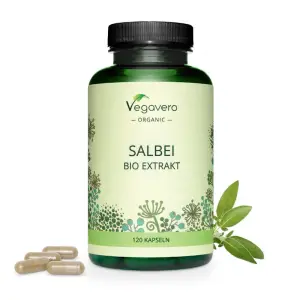 Vegavero Organic Sage Extract 500 mg, 120 Capsule (Salvie) - 