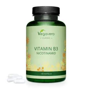 Vegavero Nicotinamide (Vitamin B3) 500 mg, 180 Capsule - 