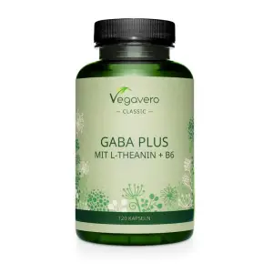 Vegavero GABA PLUS, 120 de capsule, (Ceai verde+L-Theanina+B6) - 