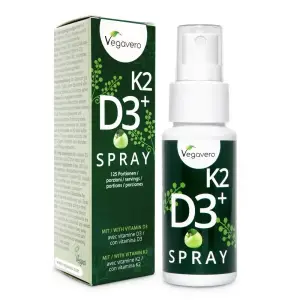 Vegavero Vitamina D3 + K2 (MK-7) Spray | Doar un spray pe zi, 4 luni - 