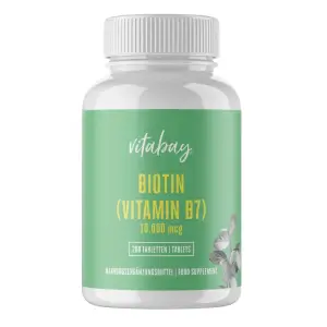 Vitabay Biotina 10.000 mcg 10 mg 200 Tablete, Ajuta la cresterea parului - 