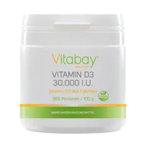 Vitabay Vitamina D3 30.000 UI - pulbere vegana din licheni - 365 de portii - 