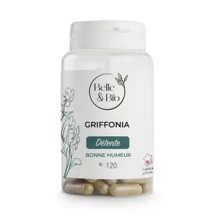 Belle&Bio 5-HTP, Griffonia Simplicifolia, 120 Capsule, Insomnie, depresie, serotonina - 