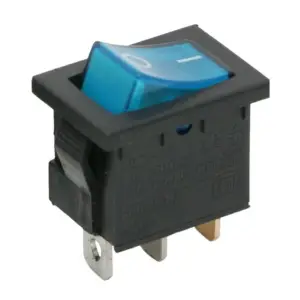 Intrerupator basculant, 1 circuit, 6A-250V, OFF-ON, iluminare albastr,a - 