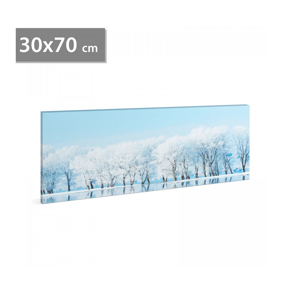 Tablou decorativ cu LED - 70 x 30 cm - peisaj de iarnă - 