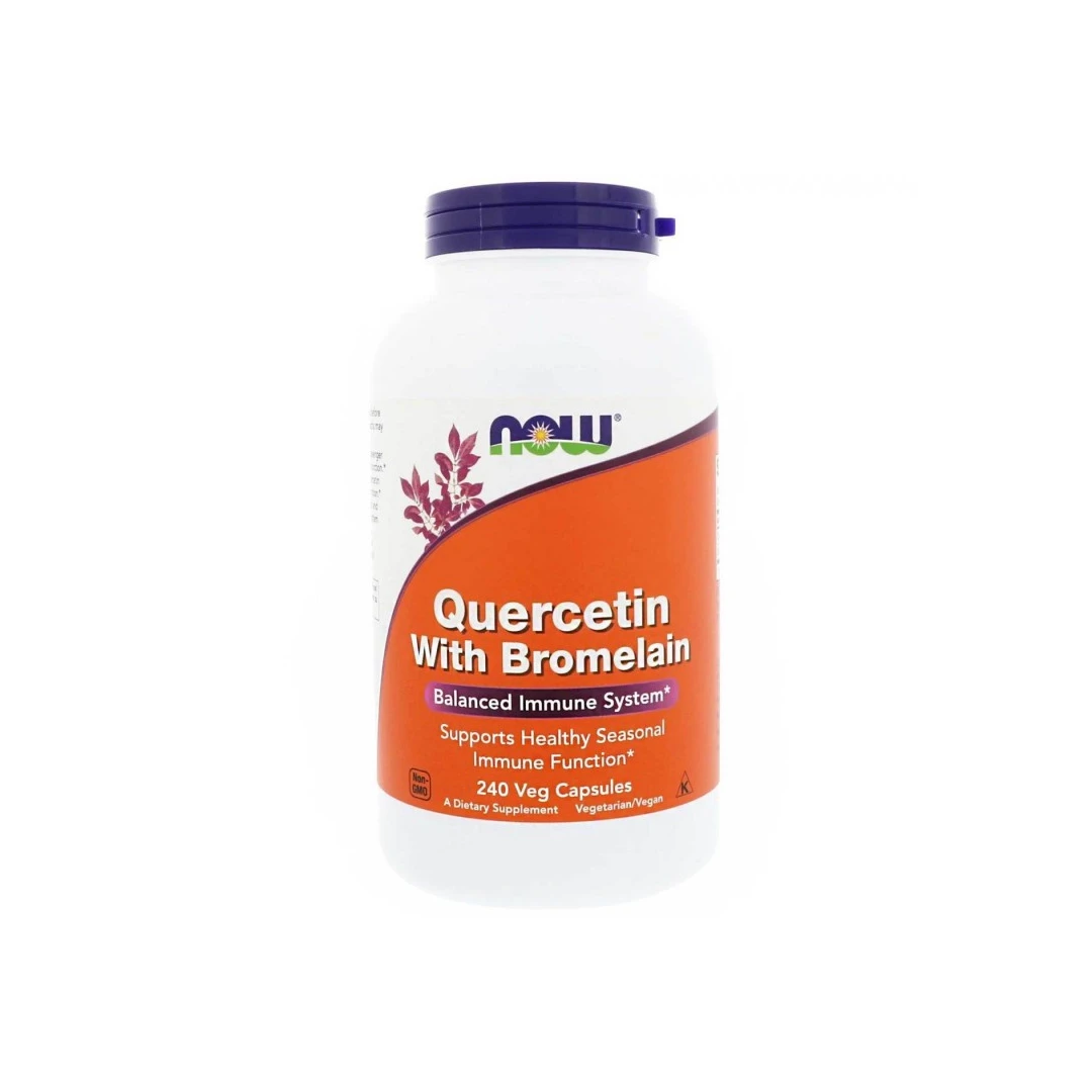 Now Foods Quercetina cu Bromelaina, 240 capsule (Antioxidant intareste imunitate) - 