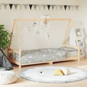Cadru de pat pentru copii, 80x200 cm, lemn masiv de pin - Creați un spațiu plin de distracție pentru micuțul dvs. cu acest fantastic cadru de pat din lemn pentru copii! Lemn masiv de pin: Acest cadru de pat p...