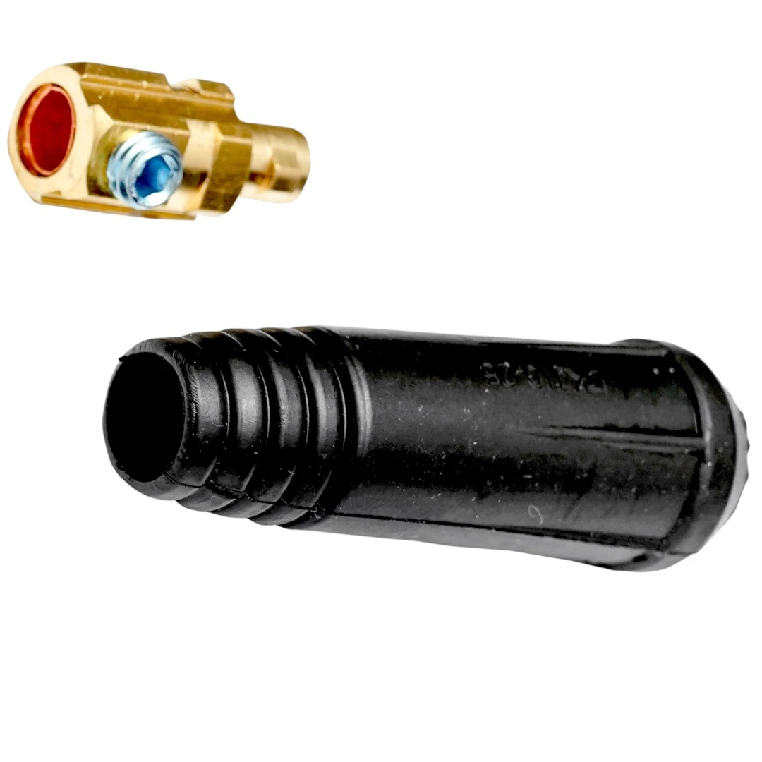 Conector negru, cupru, tip tata, diametru 9 mm, pentru sudura, diametru cablu 10-25 mm - 